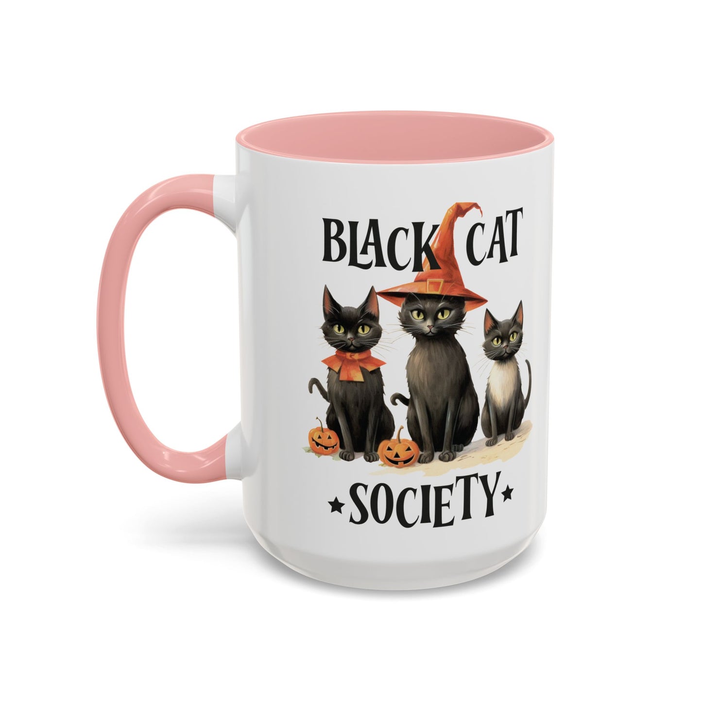 Black Cat Society Halloween Mug | Cute Black Cat Coffee Mug | Halloween Fall Drinkware | Witchy Cat Design