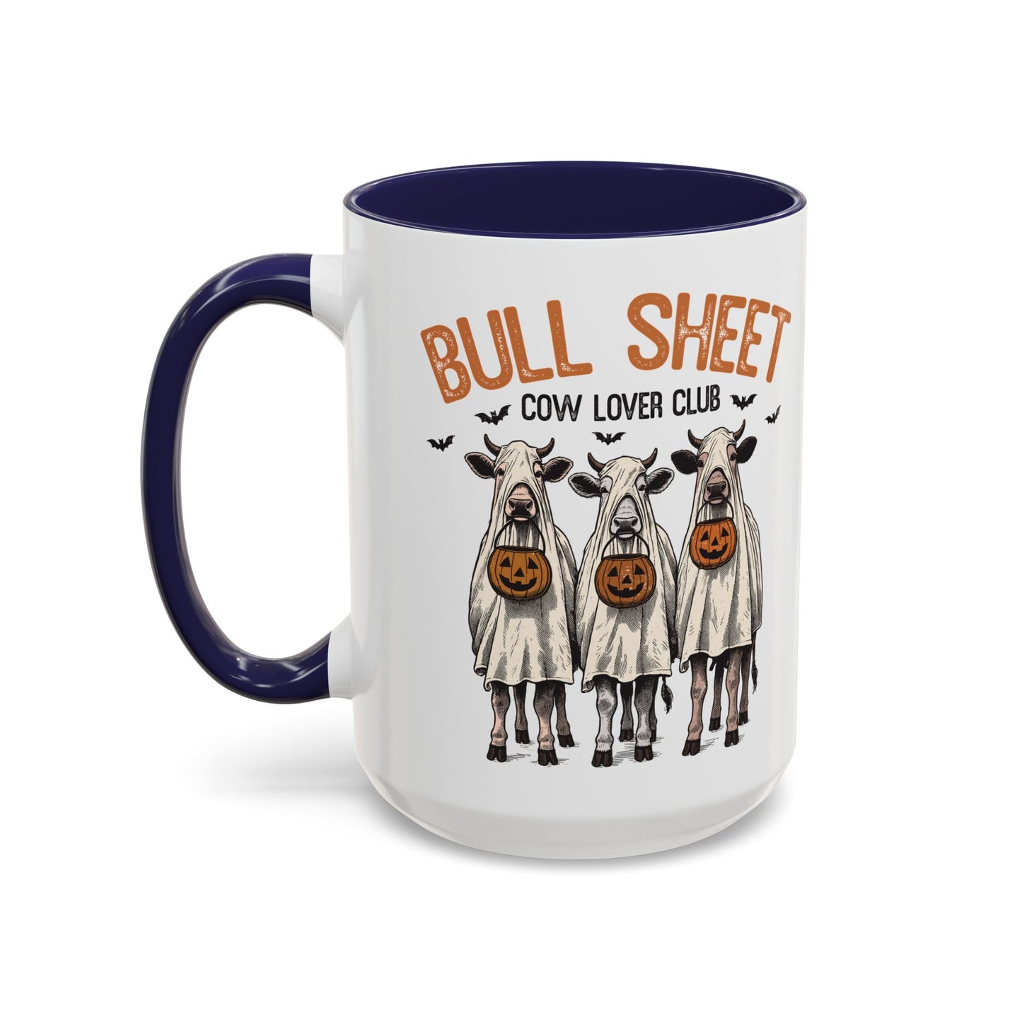 Bull Sheet Cow Lover Club Mug | Halloween Cow Design | Funny Ghost Cows Coffee Cup