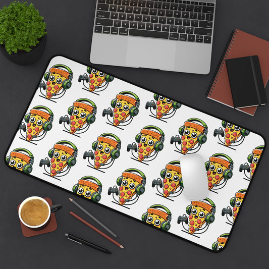 Pizza Gamer Pattern Desk Mat - Customizable Neoprene Anti-Slip Mouse Pad - Fun Office Decor - Available in 3 Sizes, Pie Shop York Headphones