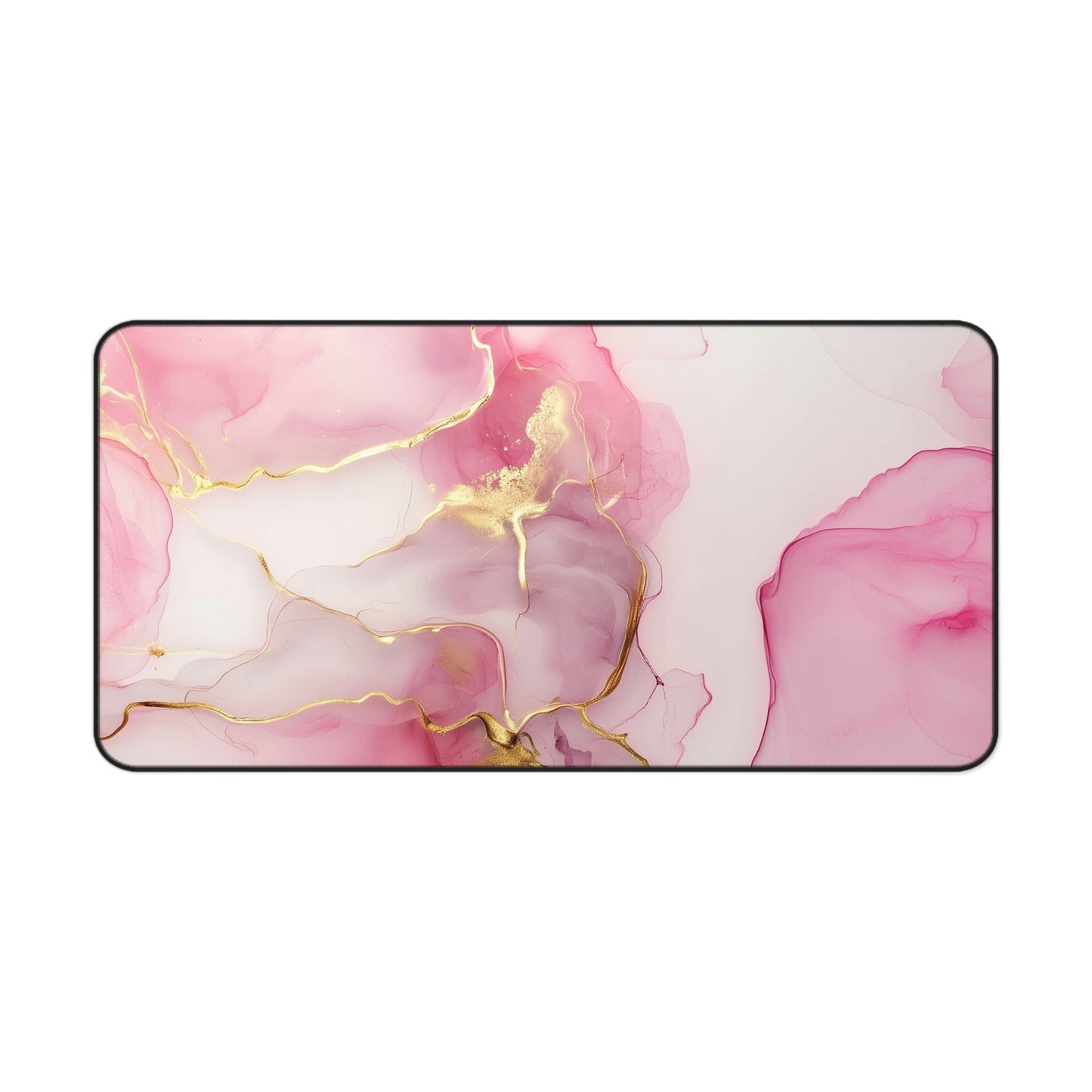 Marble Elegance Computer Desk Mat | Pink Marble Mouse Pad | Anti-Slip Neoprene Desk Mat for Home Office | 3 Sizes Available