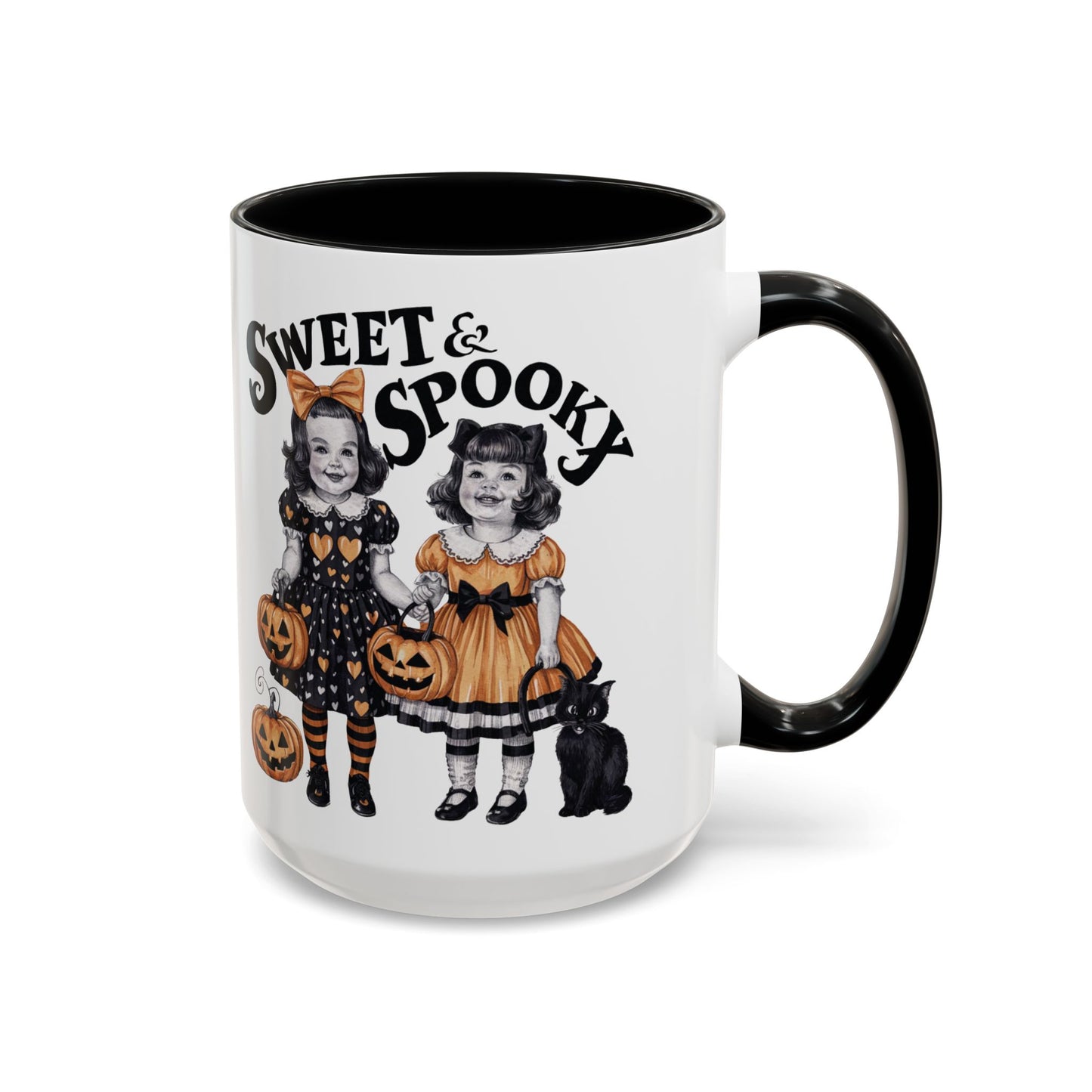 Sweet & Spooky Halloween Mug | Vintage Doll and Pumpkin Design | Cute Halloween Coffee Mug | Fall Drinkware | Trick or Treat Gift