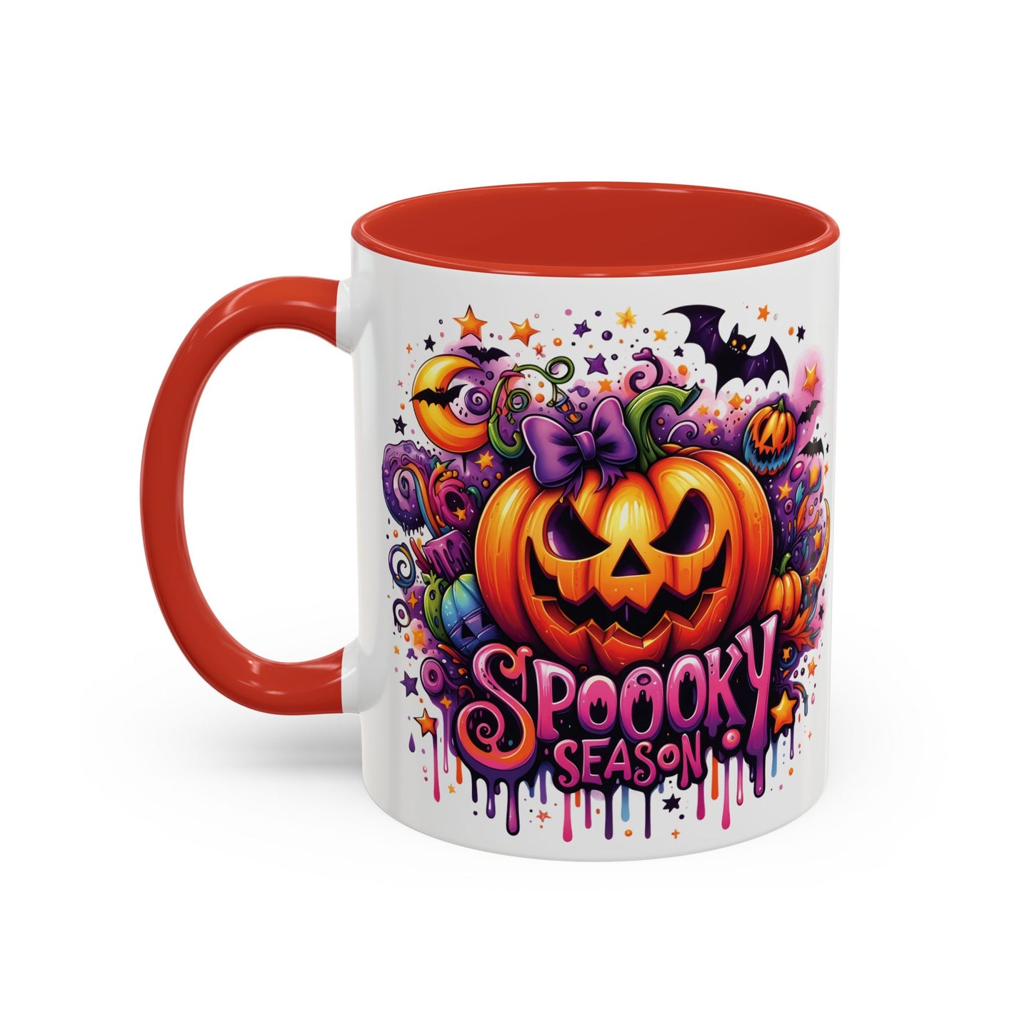 Spooky Season Halloween Mug | Colorful Jack-O'-Lantern Design | 11oz and 15oz Ceramic Coffee Cup