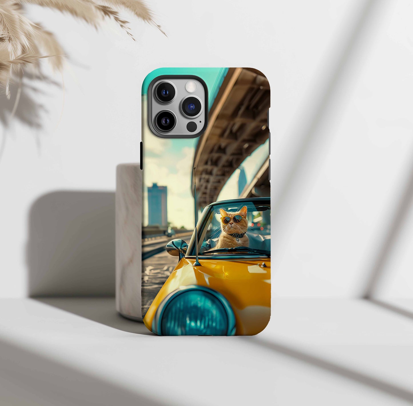 Cool Cat in Convertible iPhone Case – Slim, Tough, and MagSafe-Compatible Magnetic Tough Options