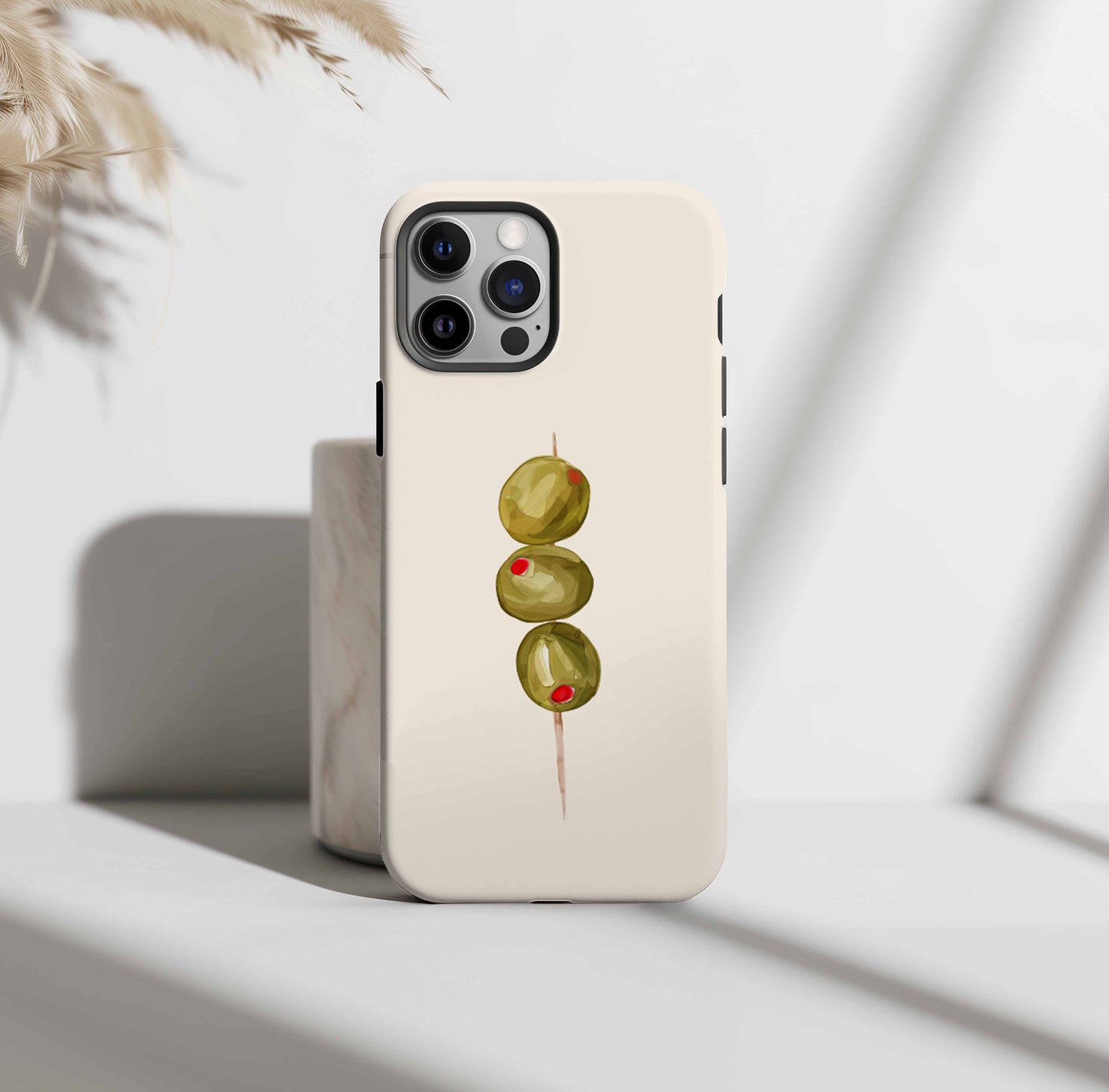 Olive Skewer iPhone Case – Slim, Tough, and Magnetic Tough Options