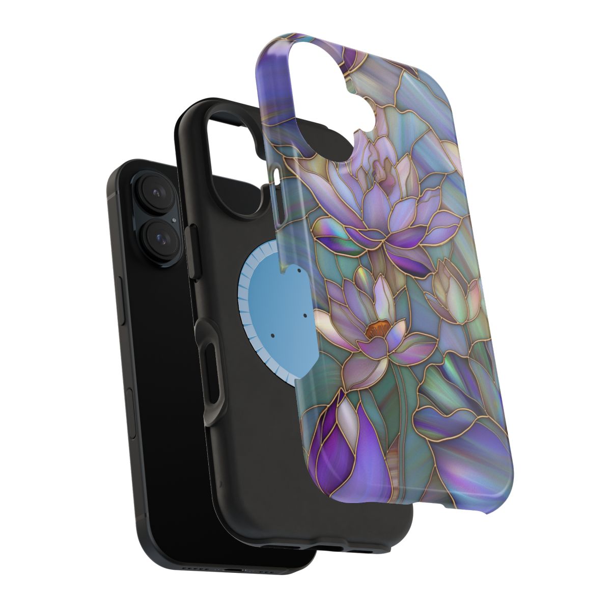 Purple Lotus Flower Phone Case for iPhone – Slim, Tough, and Magnetic Tough Case Options